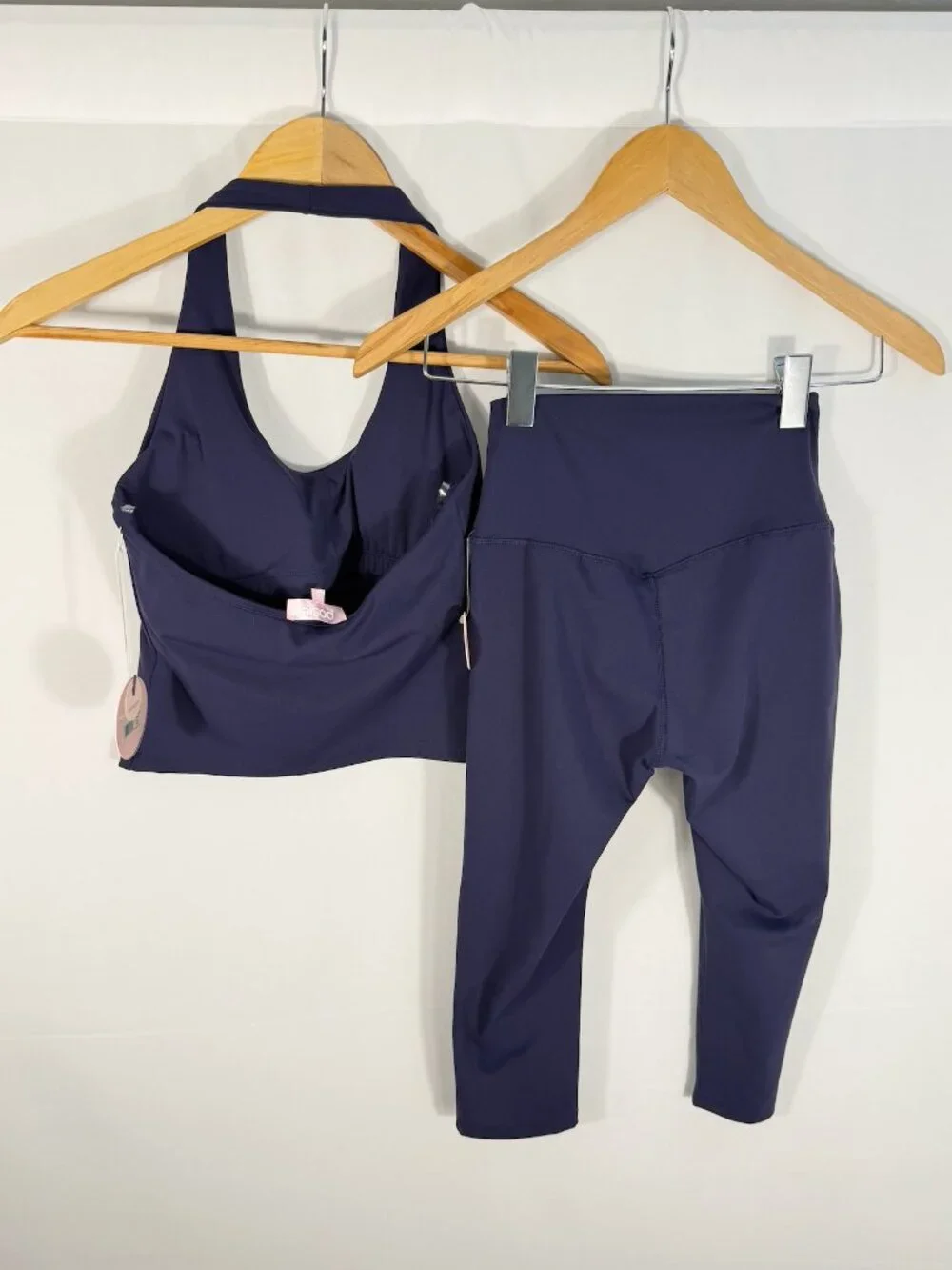 Posie Active Halter Capri Legging Set Navy Small NWT 2 Piece Pilates Workout